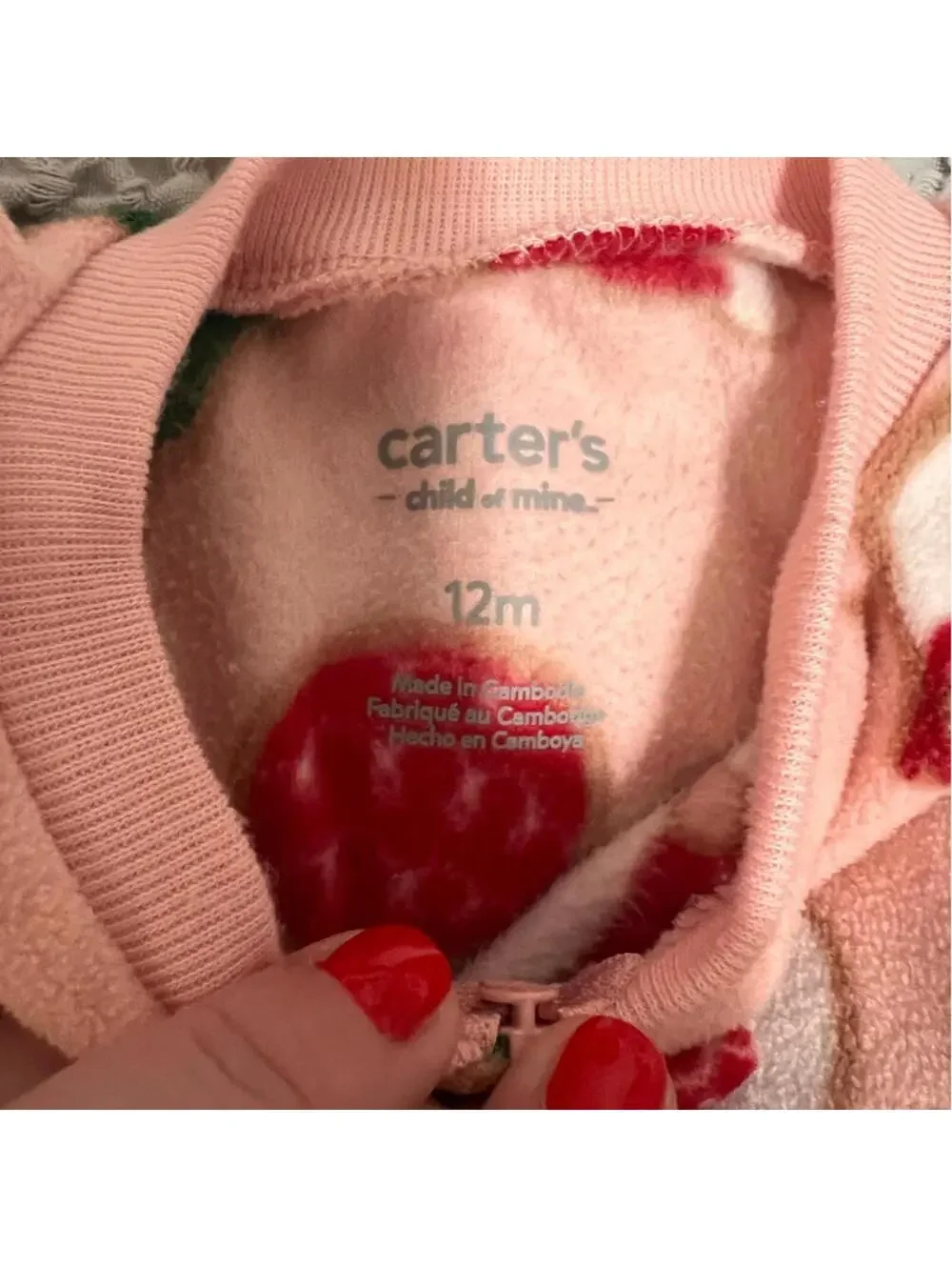 2 carters fleece sleeper 12M baby girl
